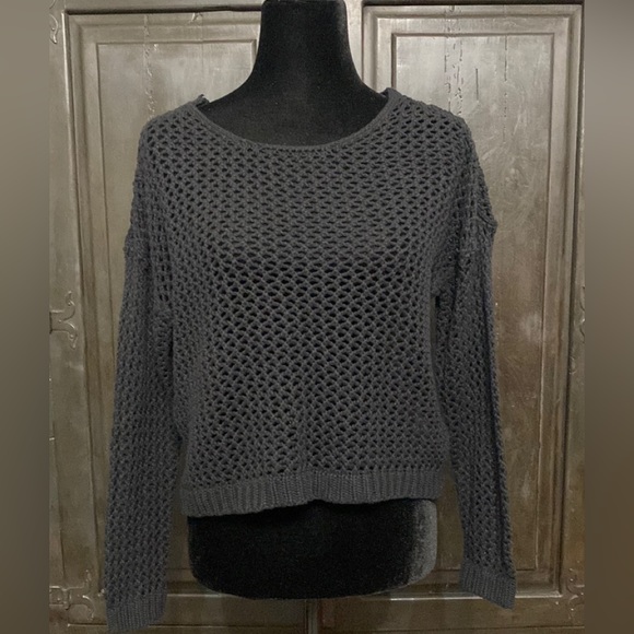 Qa Cropped oversized black knitted sweater Size small - Picture 1 of 9